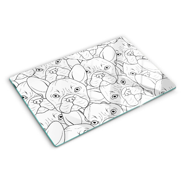 Glazen snijplanken Franse bulldog honden