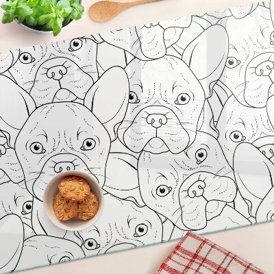 Glazen snijplanken Franse bulldog honden