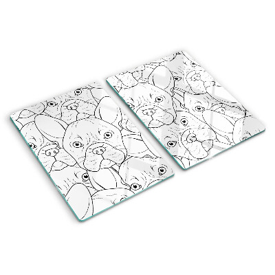 Glazen snijplanken Franse bulldog honden
