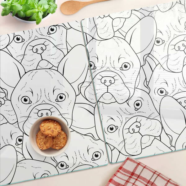 Glazen snijplanken Franse bulldog honden