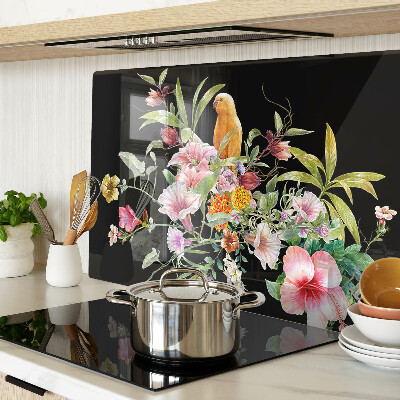 Snijplanken glas Bloemen en vogels