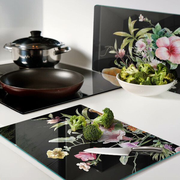 Snijplanken glas Bloemen en vogels