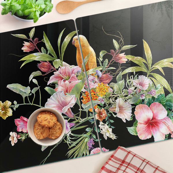 Snijplanken glas Bloemen en vogels