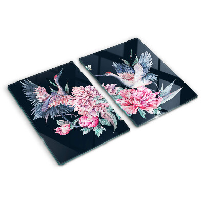 Glazen snijplanken Bloemen en vogels