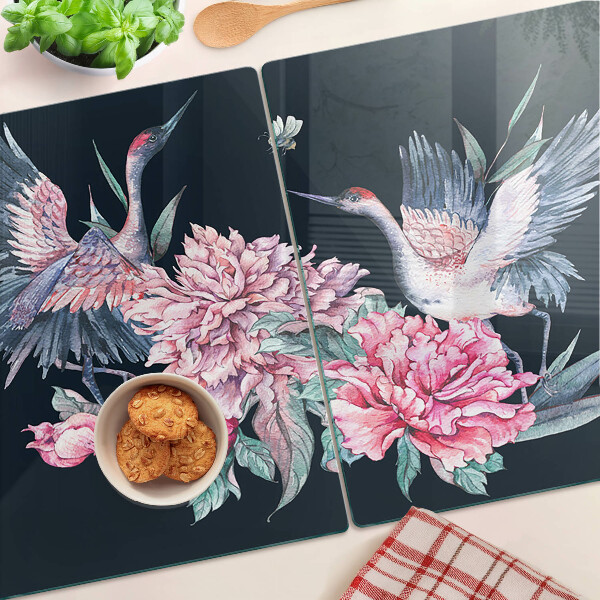 Glazen snijplanken Bloemen en vogels