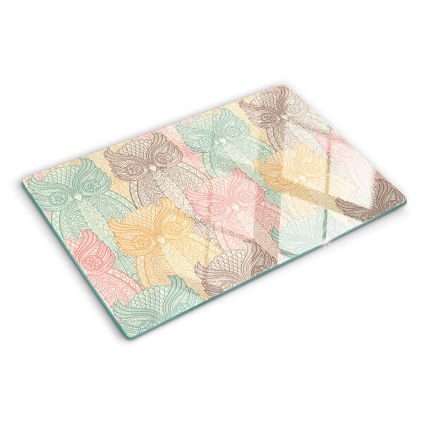 Snijplanken glas Bloem- en vogelmotief