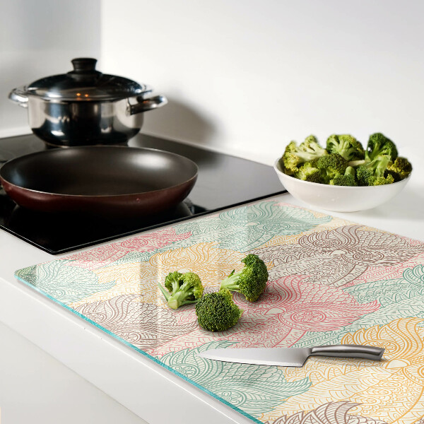 Snijplanken glas Bloem- en vogelmotief