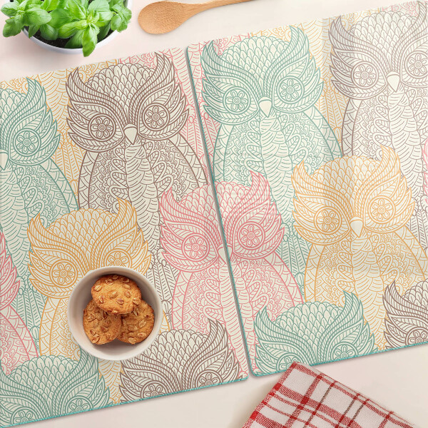 Snijplanken glas Bloem- en vogelmotief