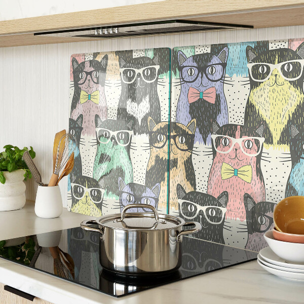 Snijplanken glas Katten met een bril