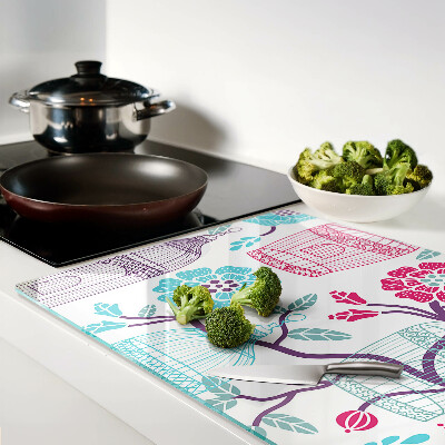 Snijplanken glas Vogel- en bloemenkooien