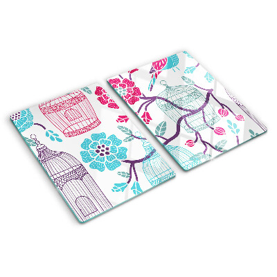 Snijplanken glas Vogel- en bloemenkooien