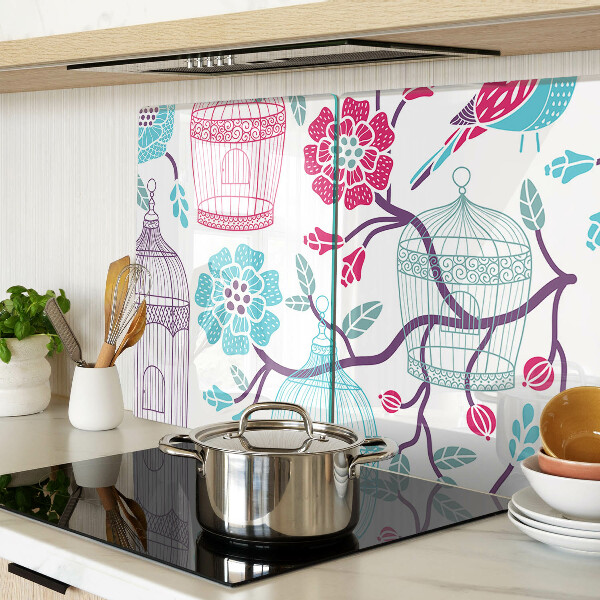 Snijplanken glas Vogel- en bloemenkooien