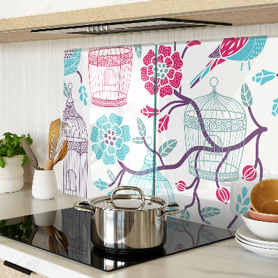 Snijplanken glas Vogel- en bloemenkooien