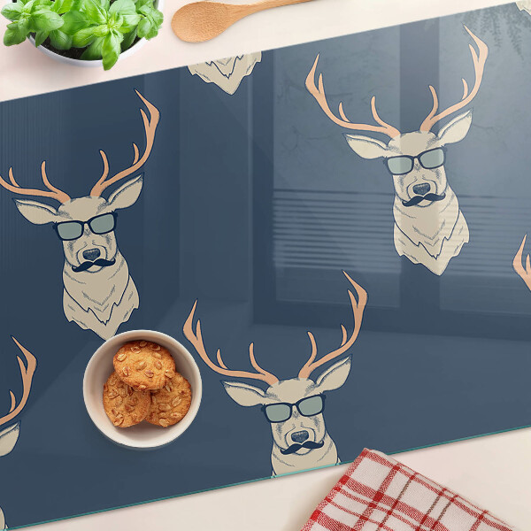 Snijplanken glas Rendier met zonnebril