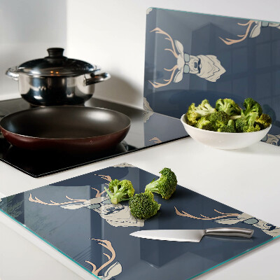 Snijplanken glas Rendier met zonnebril