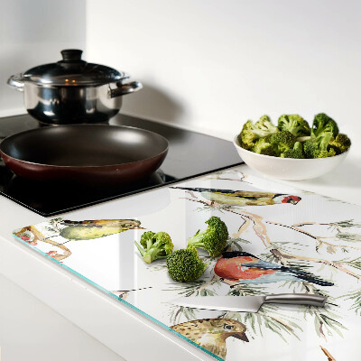 Glazen snijplanken Vogels op takken met vruchten