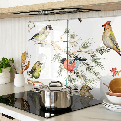 Glazen snijplanken Vogels op takken met vruchten