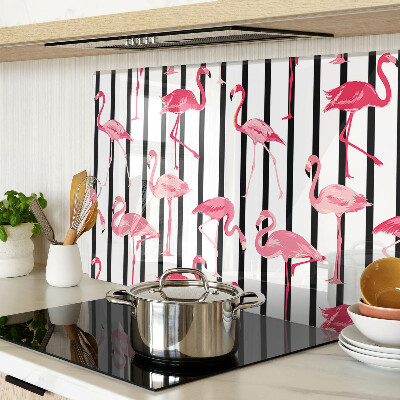 Snijplanken van glas Flamingo's op strepen