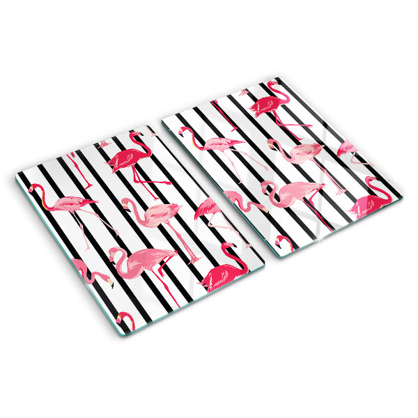 Snijplanken van glas Flamingo's op strepen