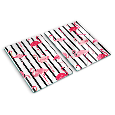 Snijplanken van glas Flamingo's op strepen