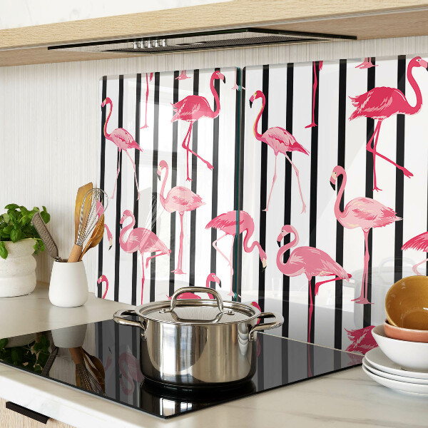 Snijplanken van glas Flamingo's op strepen