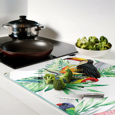 Snijplanken glas Tropische vogels en bladeren