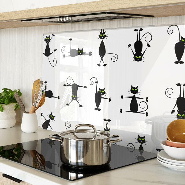 Glazen snijplanken Zwarte katten met groene ogen