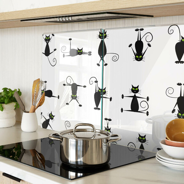 Glazen snijplanken Zwarte katten met groene ogen