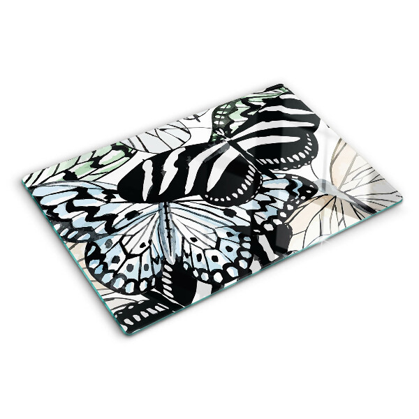 Glazen snijplanken Vlindermotief in diverse kleuren