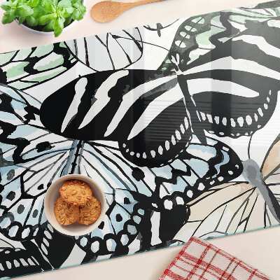 Glazen snijplanken Vlindermotief in diverse kleuren