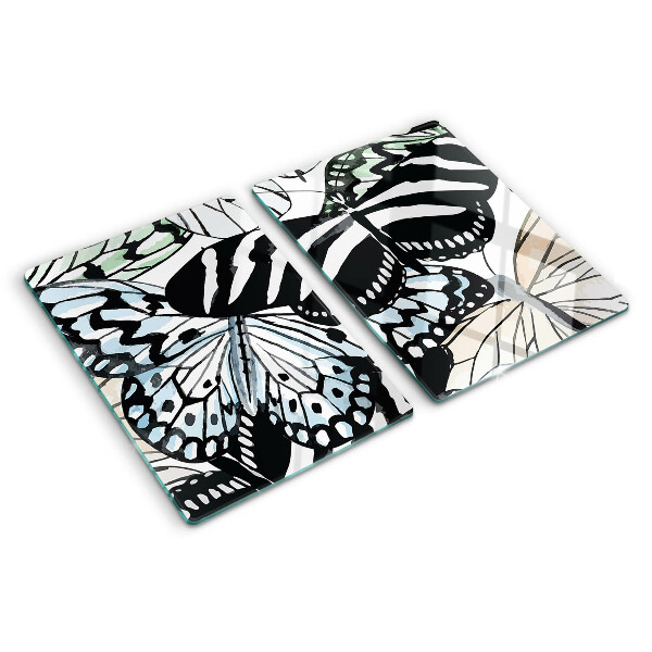 Glazen snijplanken Vlindermotief in diverse kleuren