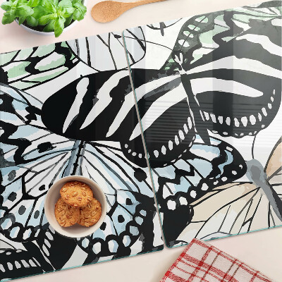 Glazen snijplanken Vlindermotief in diverse kleuren