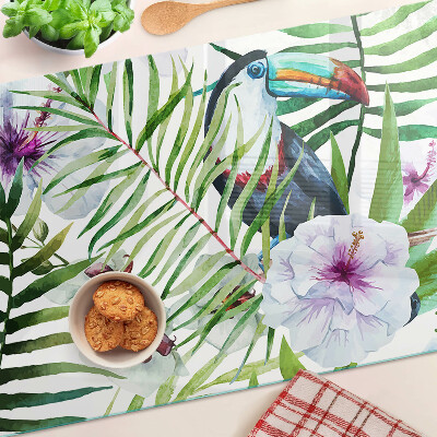 Snijplanken van glas Tropisch motief met vogels en planten