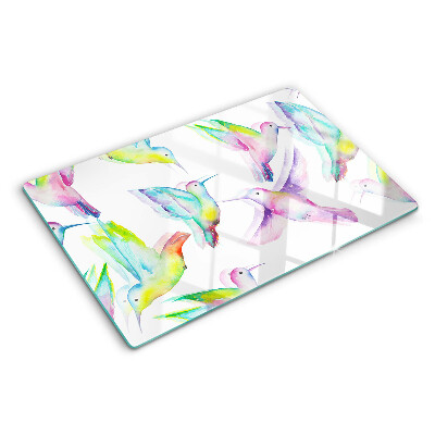 Glazen snijplanken Kolibries in aquarelstijl