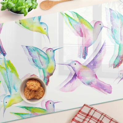 Glazen snijplanken Kolibries in aquarelstijl