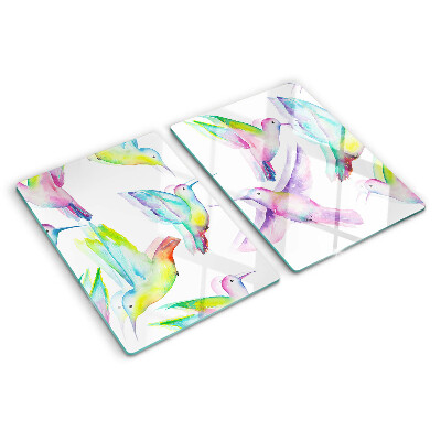 Glazen snijplanken Kolibries in aquarelstijl
