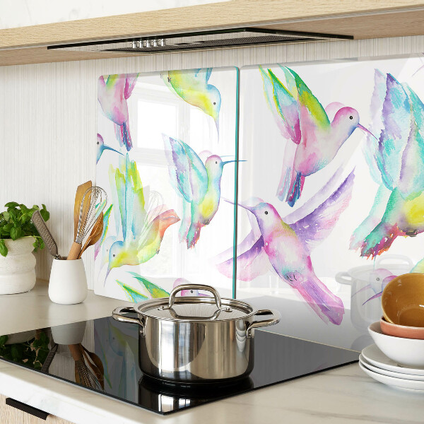 Glazen snijplanken Kolibries in aquarelstijl