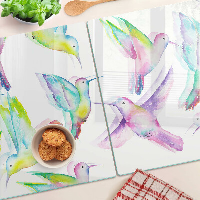 Glazen snijplanken Kolibries in aquarelstijl