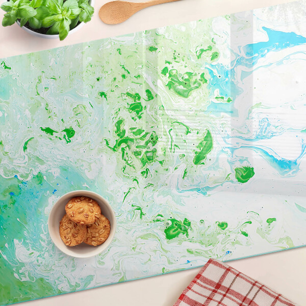 Glazen snijplanken Abstracte wervelingen in groen en blauw