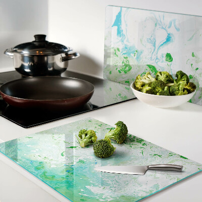 Glazen snijplanken Abstracte wervelingen in groen en blauw