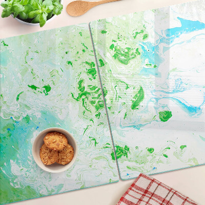 Glazen snijplanken Abstracte wervelingen in groen en blauw