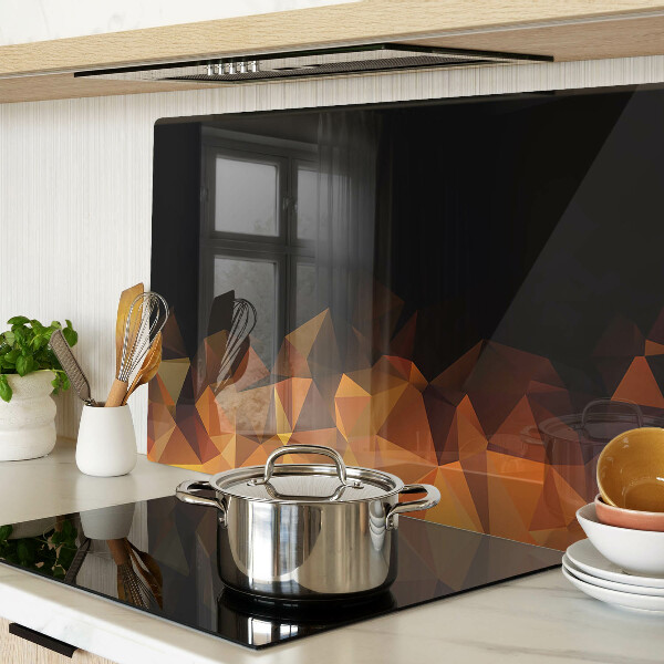 Snijplanken van glas Brandend vreugdevuur in geometrische stijl