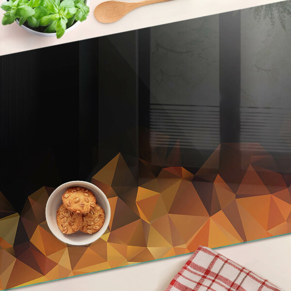 Snijplanken van glas Brandend vreugdevuur in geometrische stijl