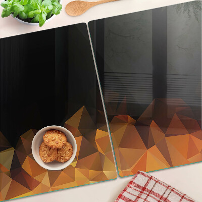 Snijplanken van glas Brandend vreugdevuur in geometrische stijl