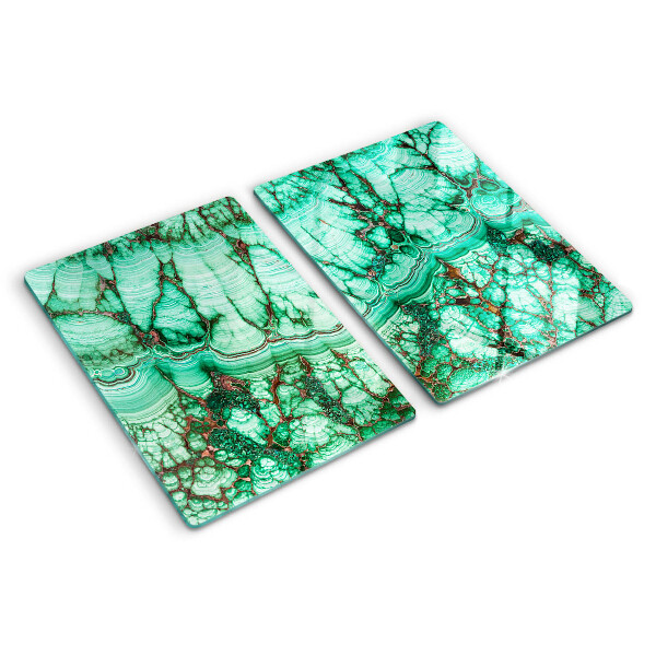 Snijplanken glas Marmer in groene tinten