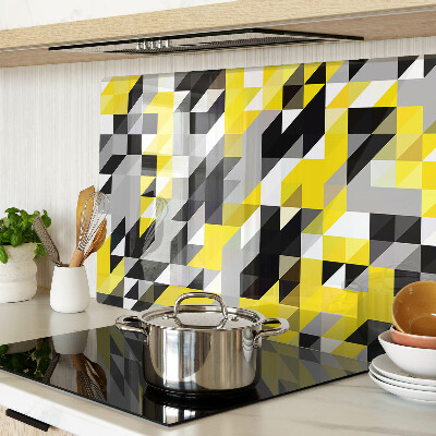 Snijplanken van glas Geometrische vormen in geel en zwart.