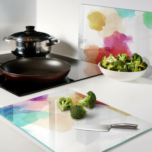 Glazen snijplanken Kleurrijke aquarelvlekken