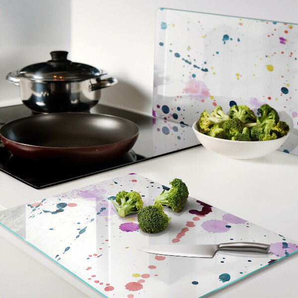 Snijplanken glas Abstracte verfspatten