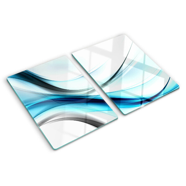 Glazen snijplanken Golven in verschillende tinten blauw