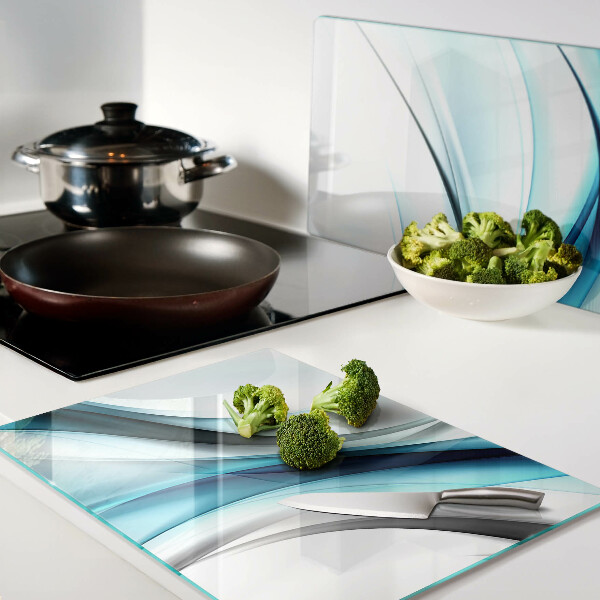 Glazen snijplanken Golven in verschillende tinten blauw